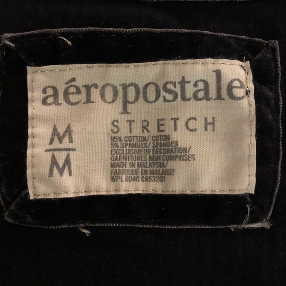 AERO Aeropostale Stretch Navy Ribbed Tee - Picture 4 of 4